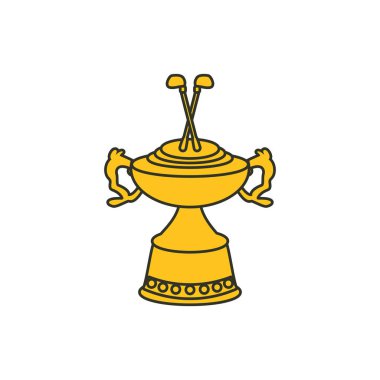 Kupa sopa golf izole simgesiyle