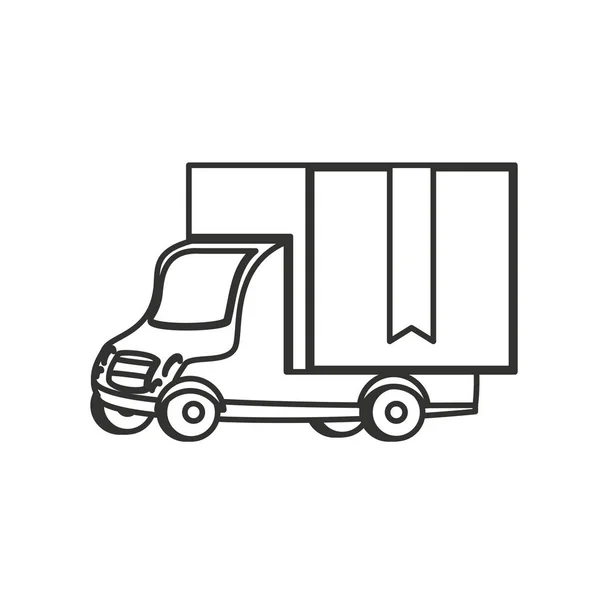 Entrega servicio camión aislado icono — Vector de stock