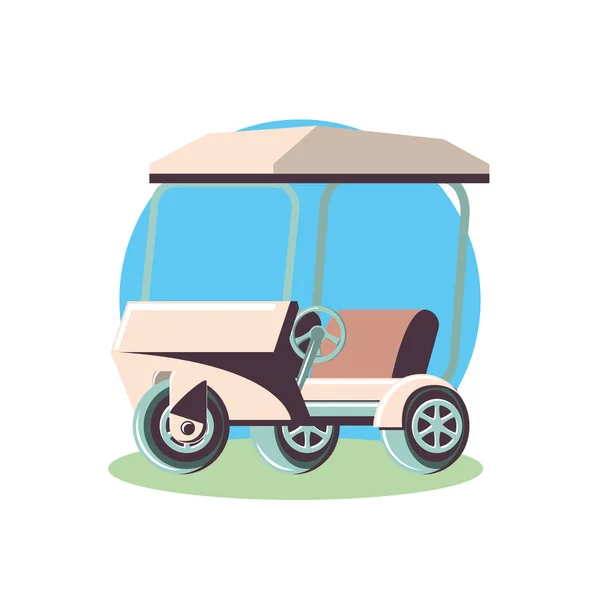 Golf car isolated icon — Stock Vector