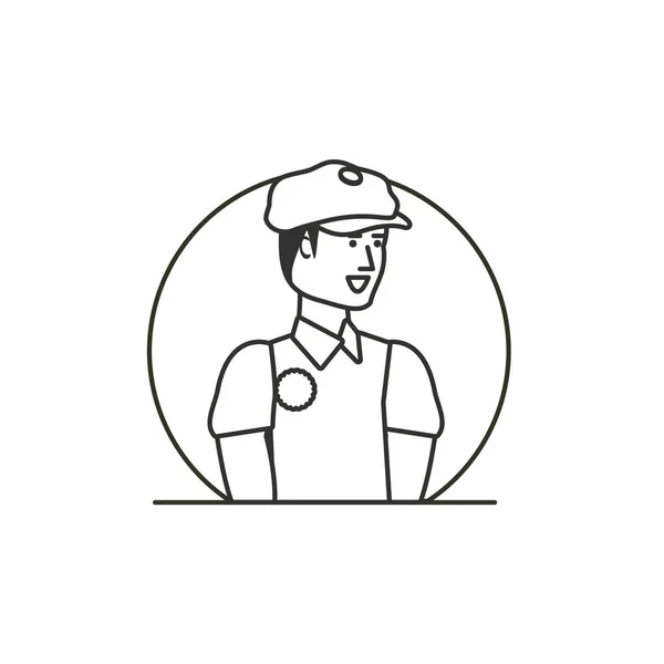 Golfista con carácter avatar gorra — Vector de stock