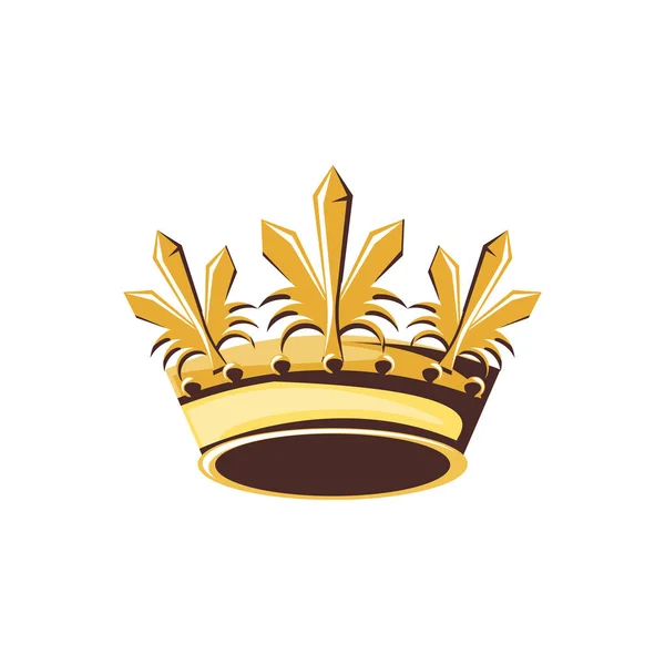Coroa monárquica de rainha ícone isolado — Vetor de Stock