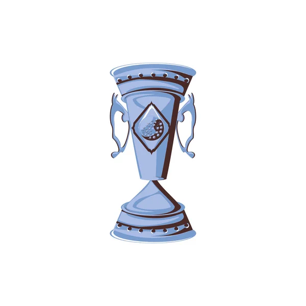 Trophy with ball golf isolated icon — стоковый вектор