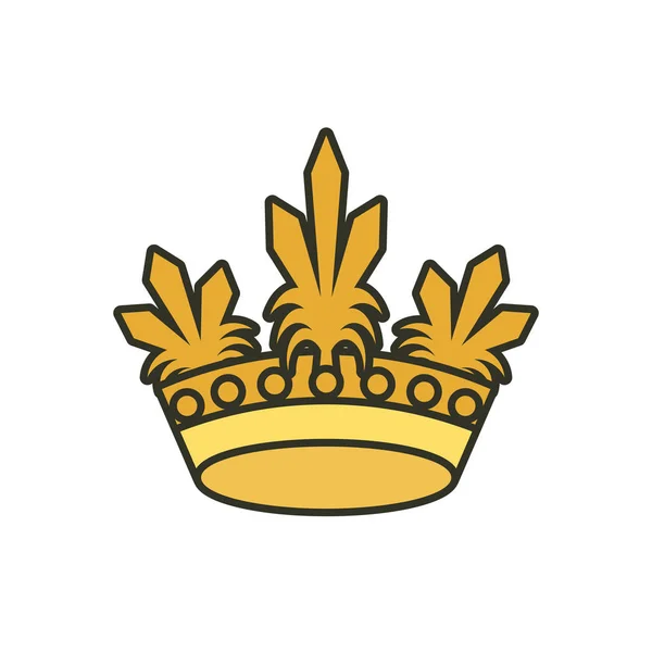 Couronne monarchique de reine icône isolée — Image vectorielle