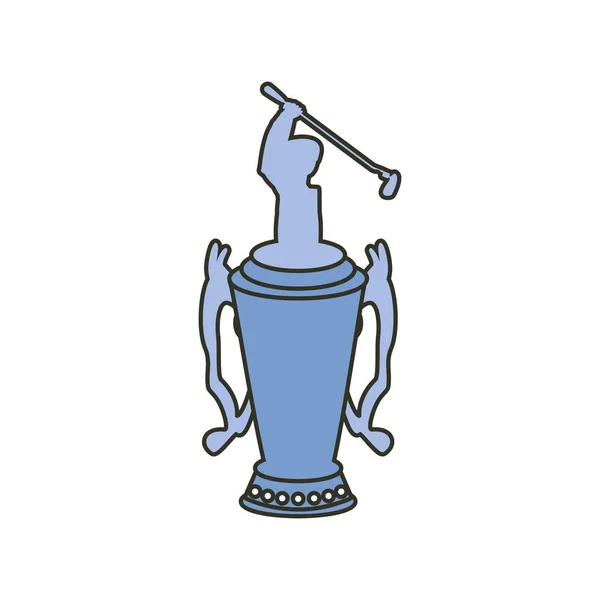 Trophée de golf icône isolée — Image vectorielle