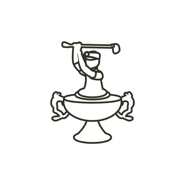 Trofeo de golf icono aislado — Vector de stock