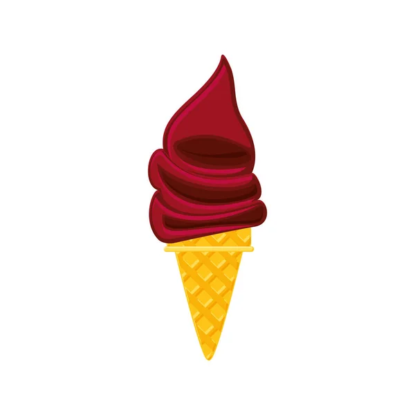 蛋卷中美味的冰淇淋 — 图库矢量图片