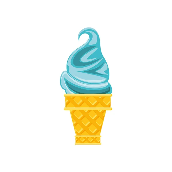 Delicioso sorvete em cone — Vetor de Stock