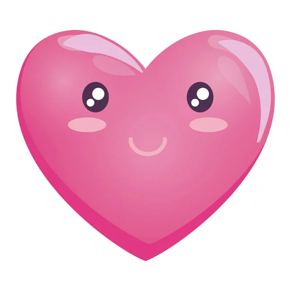 Heart face emoticon character — Stockvector