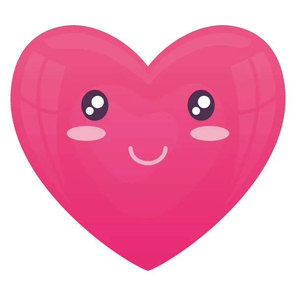 Corazón cara carácter emoticono — Vector de stock