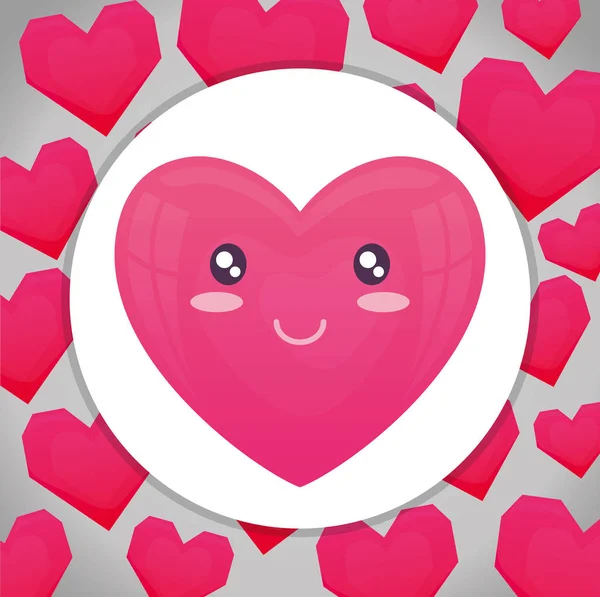 Heart face emoticon character — Stock Vector