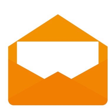 Zarf posta izole simgesi