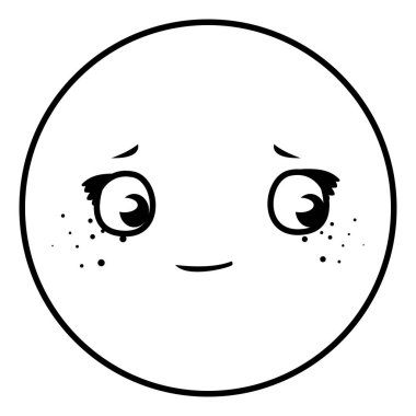 mutlu ifade kawaii karakter vektör çizim tasarımı