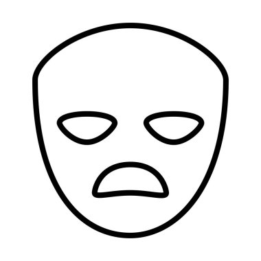 Tiyatro üzgün maskeleri izole simgesi