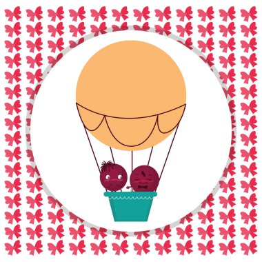 mutlu çift balon havada sıcak uçan