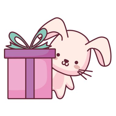 hediye ile şirin ve küçük tavşan