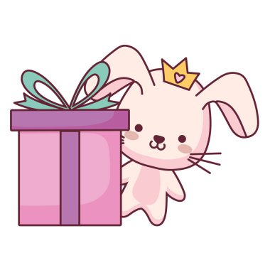 hediye ile şirin ve küçük tavşan