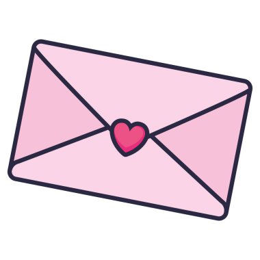 Kalp ikonu vektör illüstrasyon tasarımı içeren zarf