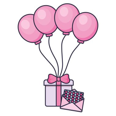 hediye kutusu balon helyumla mevcut