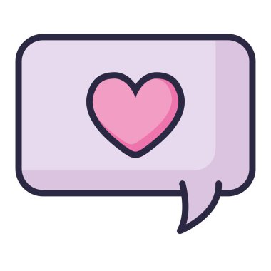 kalp sevgi ile konuşma balonu