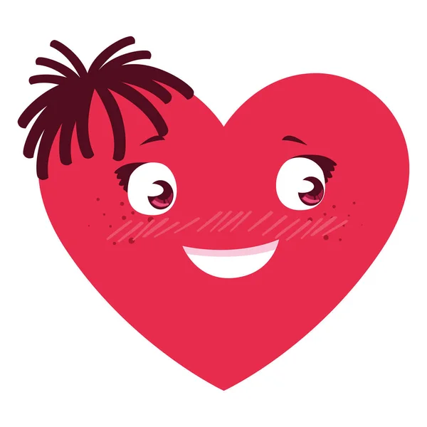 Heart face emoticon character — Stockvector