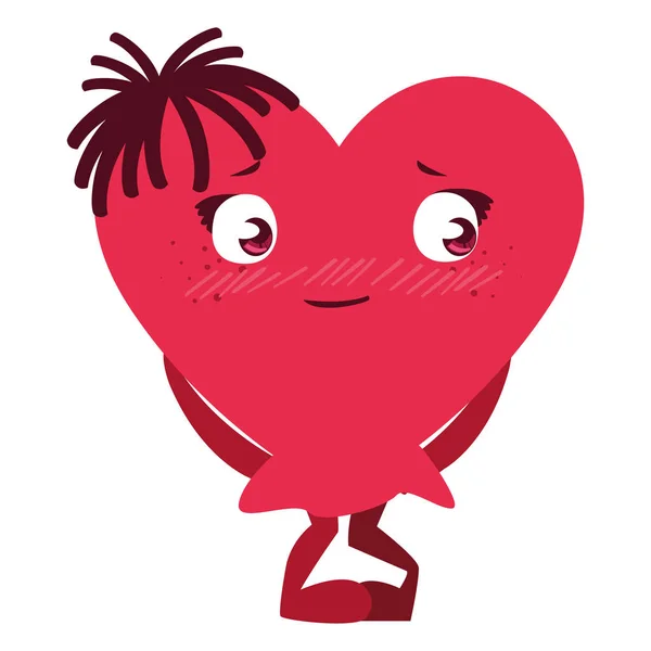 Heart face emoticon character — Stock Vector