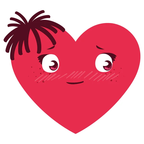 Heart face emoticon character — Stockvector