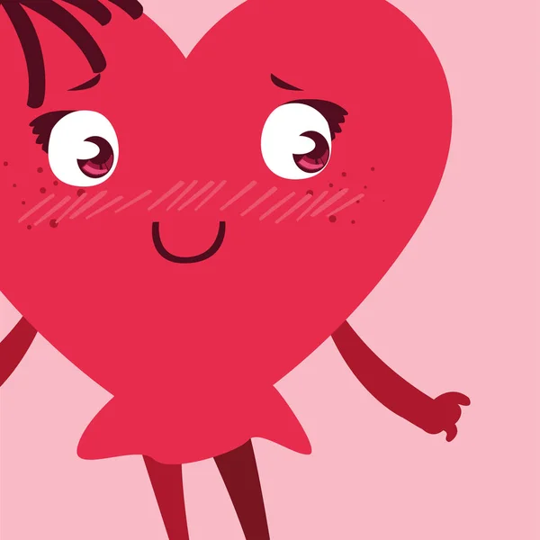 Corazón cara carácter emoticono — Archivo Imágenes Vectoriales