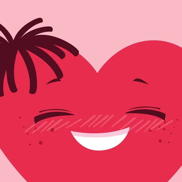 Corazón cara carácter emoticono — Archivo Imágenes Vectoriales