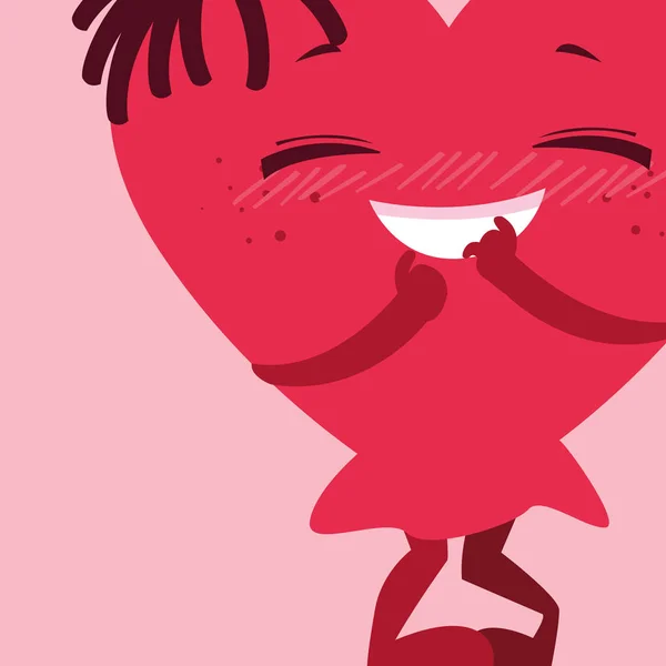 Καρδιά πρόσωπο emoticon χαρακτήρα — Διανυσματικό Αρχείο