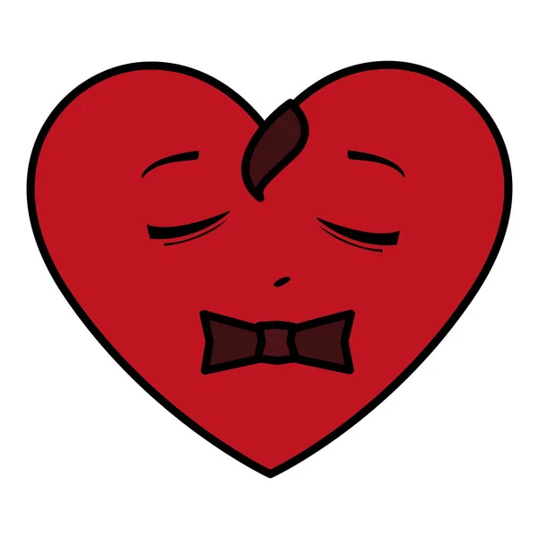 Corazón con carácter emoticono bowtie — Archivo Imágenes Vectoriales
