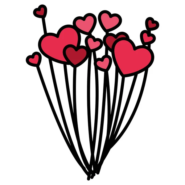 Balloons helium with hearts shape — Wektor stockowy