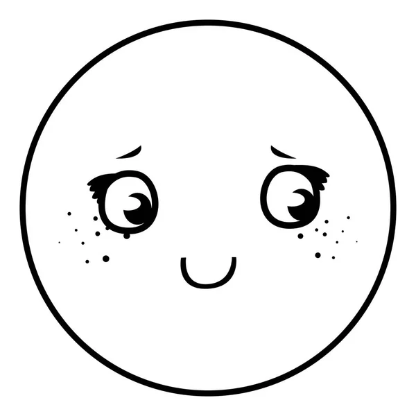 Karakter emoticon kawaii yang bahagia - Stok Vektor