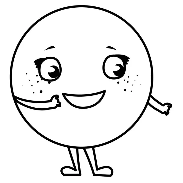 Emoticon feliz personagem kawaii —  Vetores de Stock