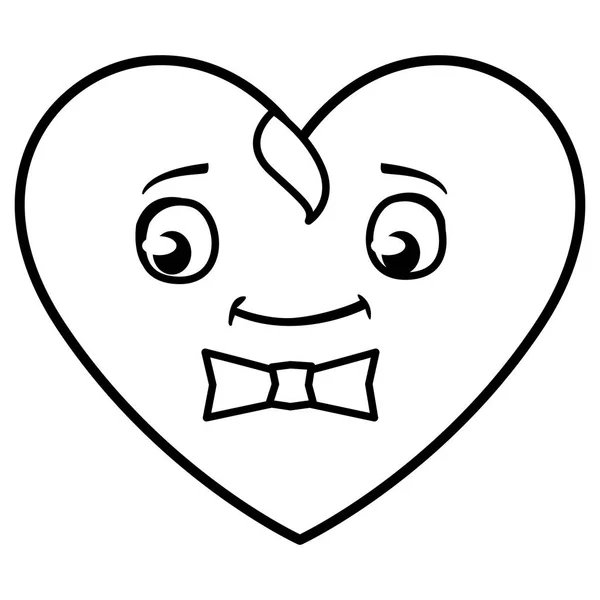 Srdce s charakterem emotikonu motýlek — Stockový vektor
