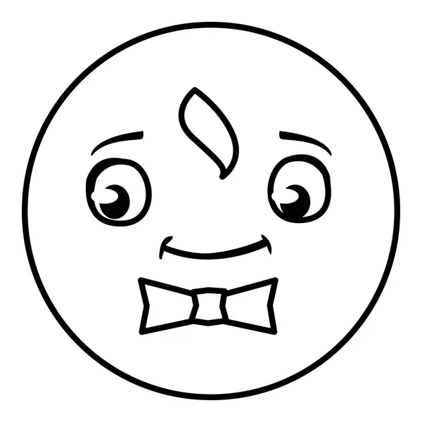 Feliz Caballero Emoticono Con Bowtie Vector Ilustración Diseño — Vector de stock