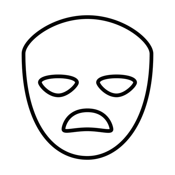 Szomorú színházi maszkok elszigetelt ikon — Stock Vector
