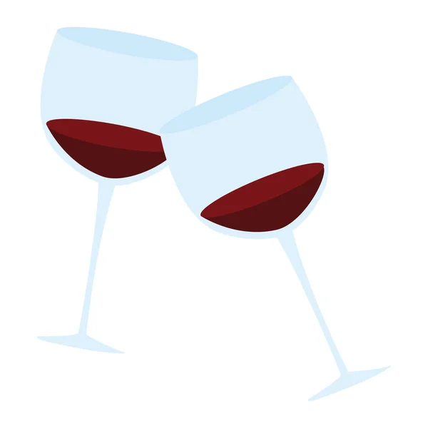 Wijn cups toast pictogram — Stockvector