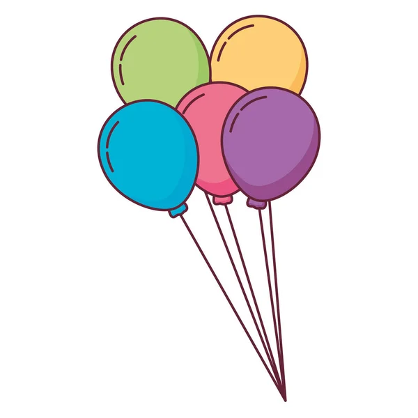 Luftballons Helium schwimmende Ikone — Stockvektor