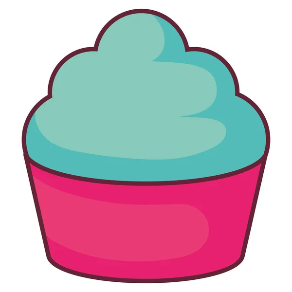 Édes cupcake pékség ikon — Stock Vector
