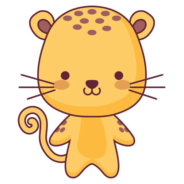 Lindo y pequeño personaje de tigre — Vector de stock