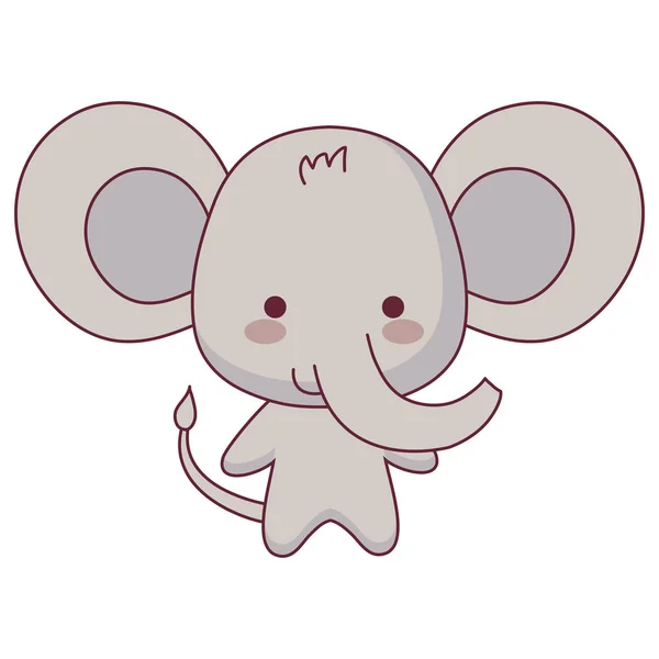 Personnage mignon et petit éléphant — Image vectorielle