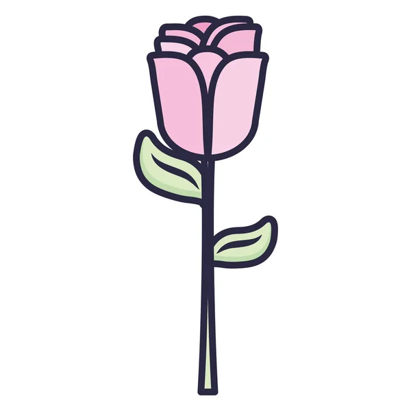 Schöne Rose Blume dekorative Ikone — Stockvektor