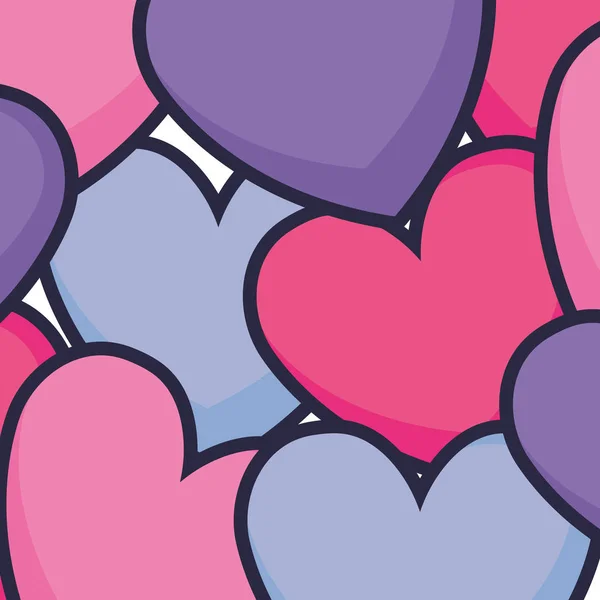 Hart love valentines patroon — Stockvector