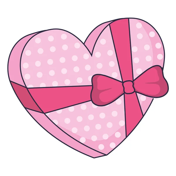 Κουτί δώρου με σχήμα καρδιάς — Διανυσματικό Αρχείο
