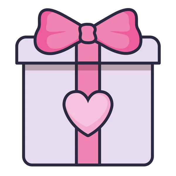 Coffret cadeau cadeau avec coeur — Image vectorielle
