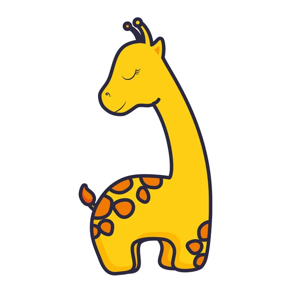 Schattig en kleine giraf karakter — Stockvector