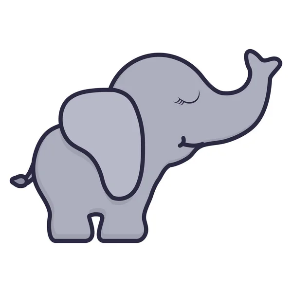 Lindo y pequeño personaje de elefante — Vector de stock