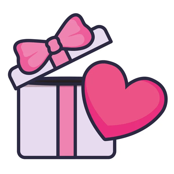 Gift box present with heart — Stock Vector