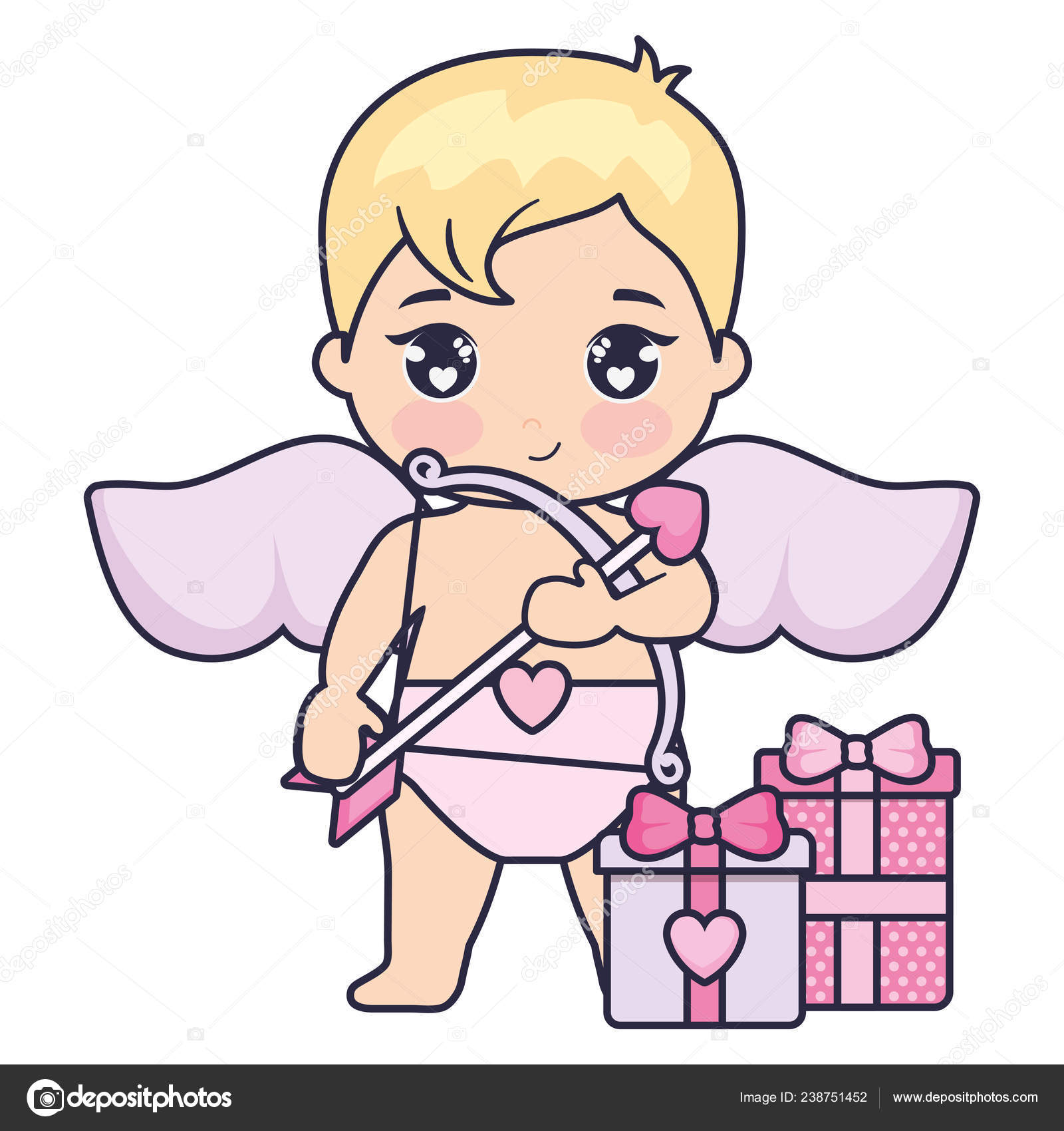 Petit Bebe Cupidon Avec Cadeau Image Vectorielle Par Djv C Illustration Petit Bebe Cupidon Avec Cadeau Image Vectorielle Par Djv C Illustration