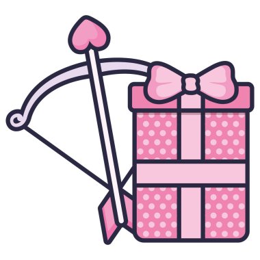 hediye kutusu ok ile mevcut